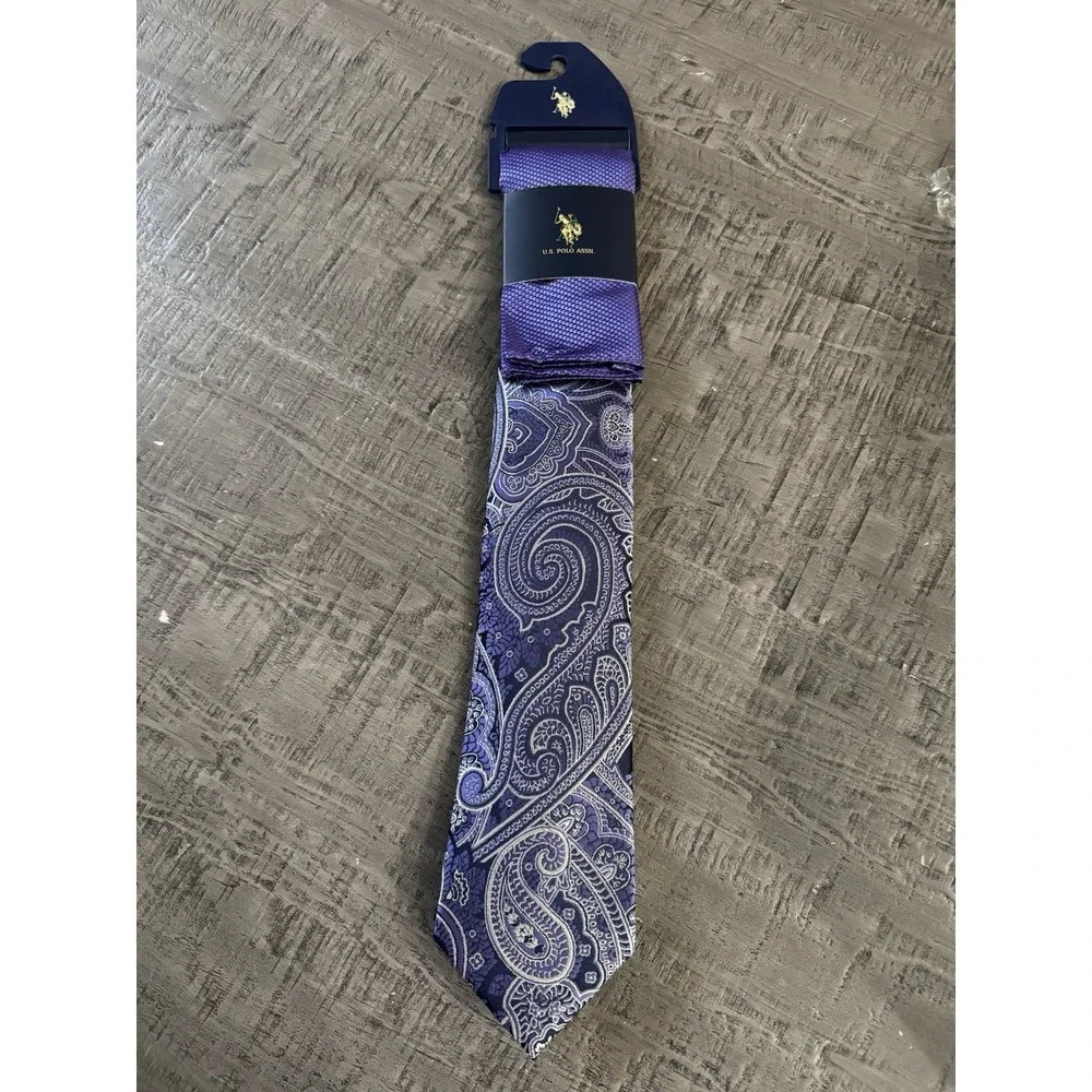 U.S.‎ Polo Assn. Purple Paisley Men's Necktie NEW With Tags Classic Dress Tie